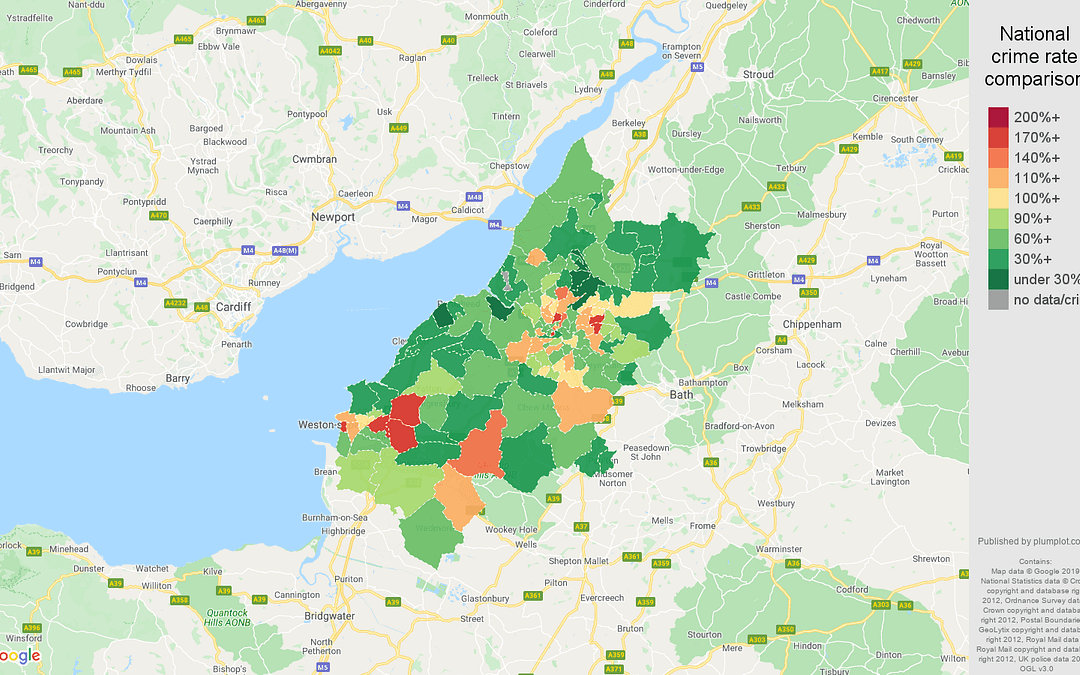 Crime in Bristol Area in 2019/2020